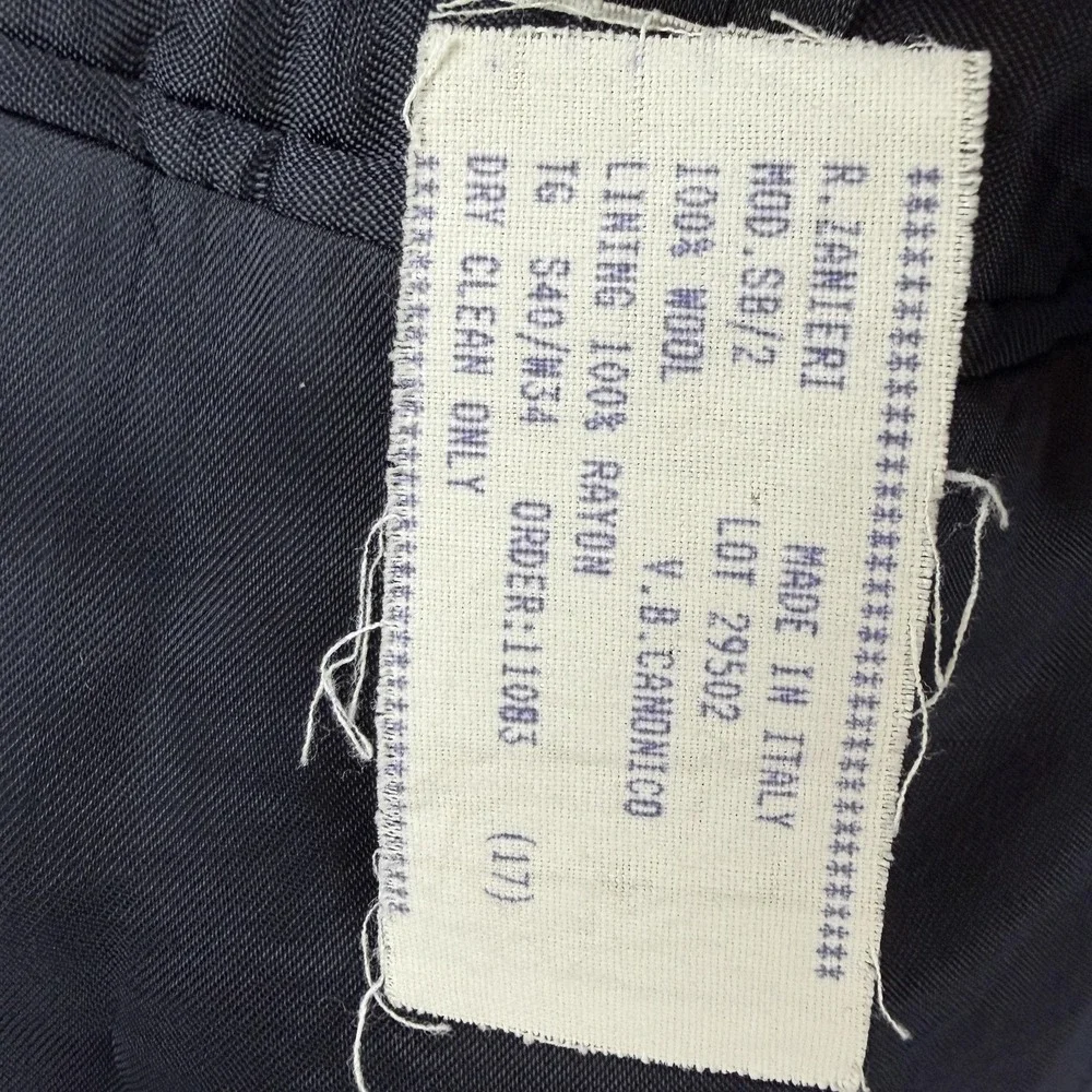 Roberto Zanieri Suit Jacket Mens 40R Blue‎ Wool Super 110s 2 Button Made Italy